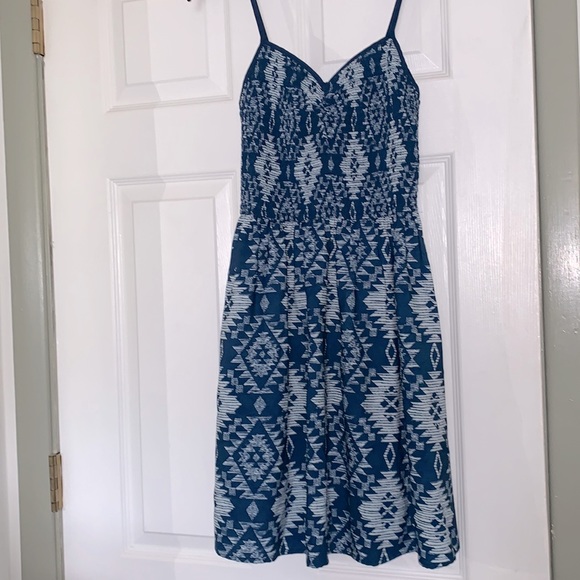 Blue Tribal Print Dress - Picture 1 of 4